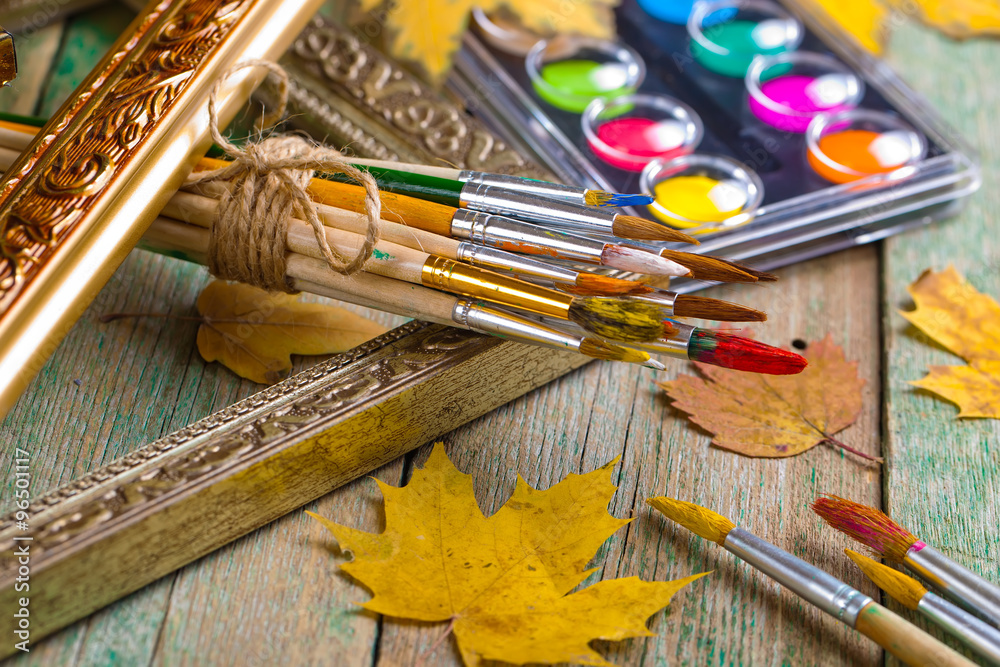 Obraz premium Paints and brushes