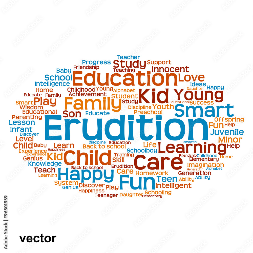 Vector conceptual education word cloud isolated Vector conceptual education word cloud isolated
