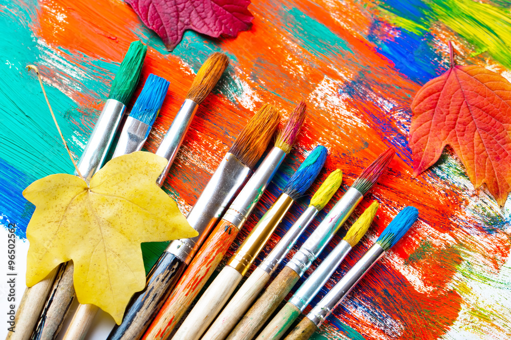 Fototapeta premium Paints and brushes 