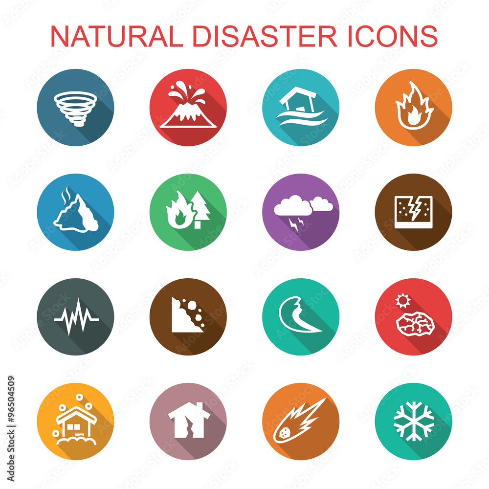 natural disaster long shadow icons