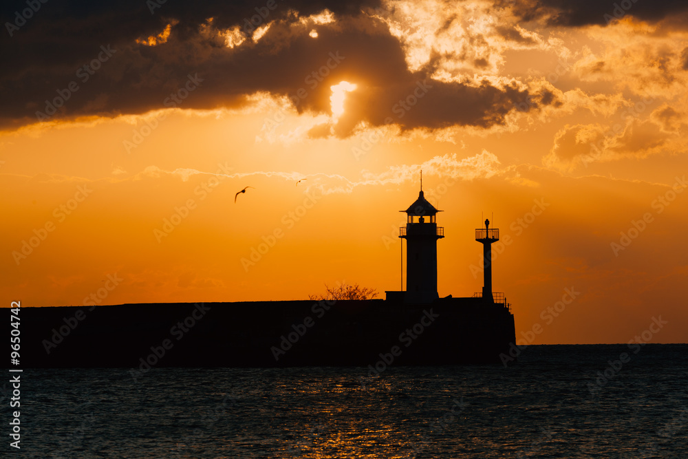 Yalta Beacon at sunrise, Crimea, Russia