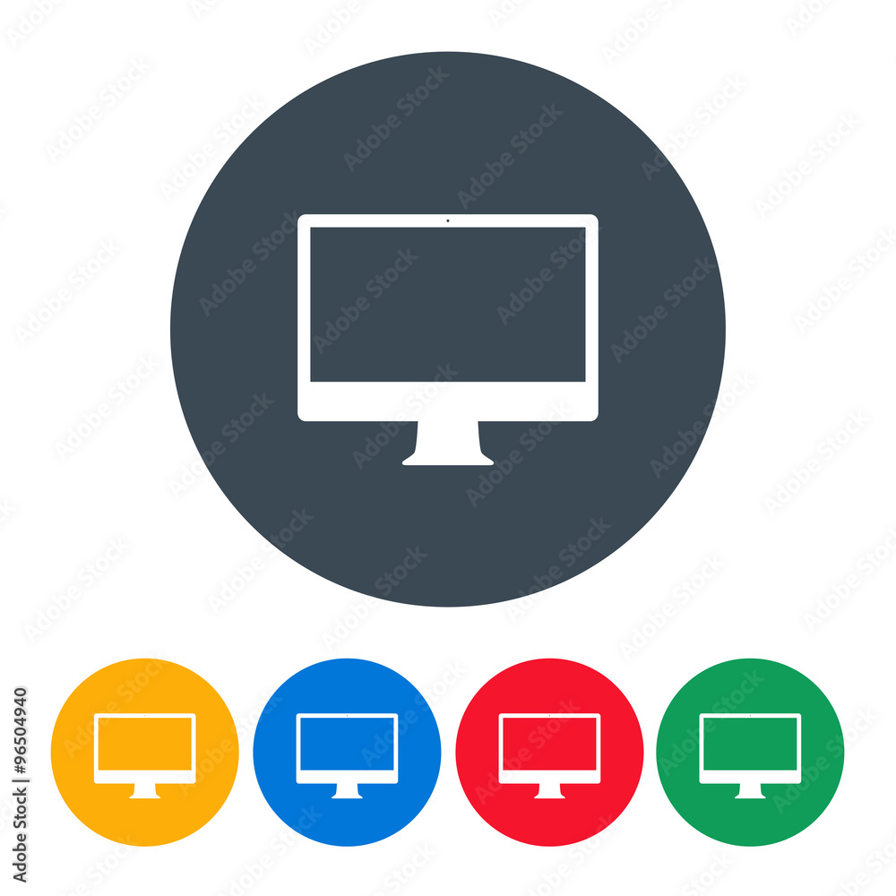 monitor icons colorful set on the white background. stock vector illustration eps10
