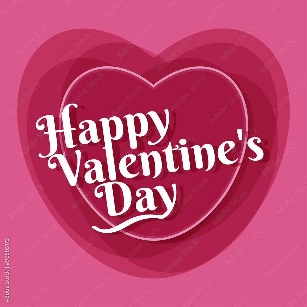 Happy Valentine's greeting card template. Vector