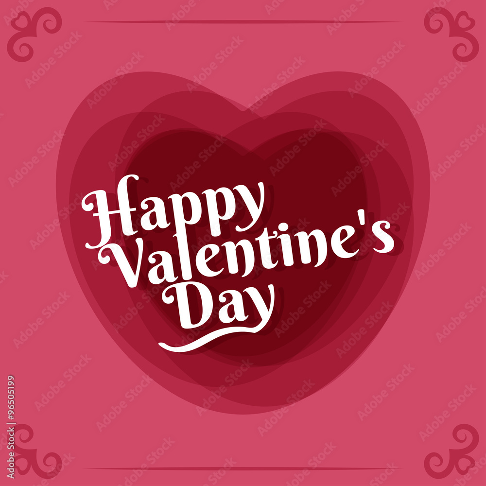 Happy Valentine's greeting card template. Vector Happy Valentine's greeting card template. Vector
