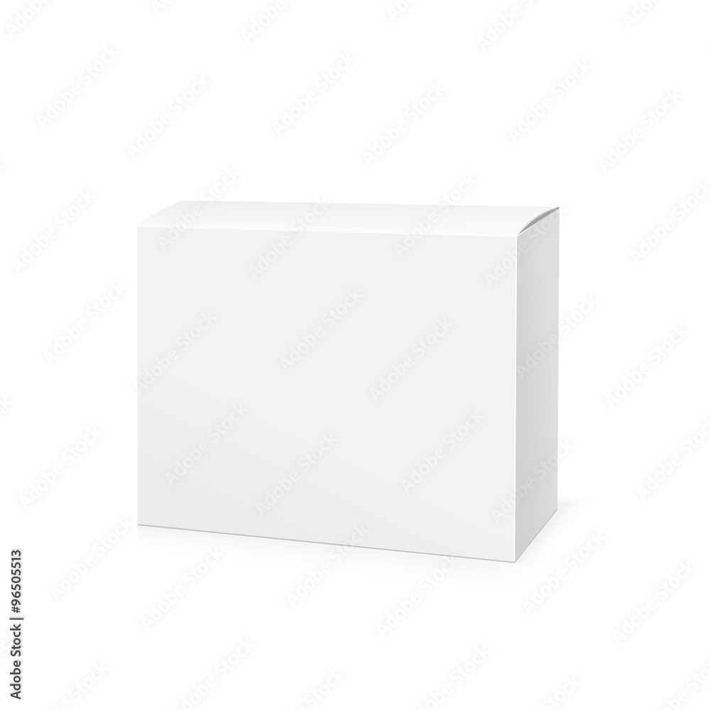 Realistic White Package Box. Realistic White Package Box.