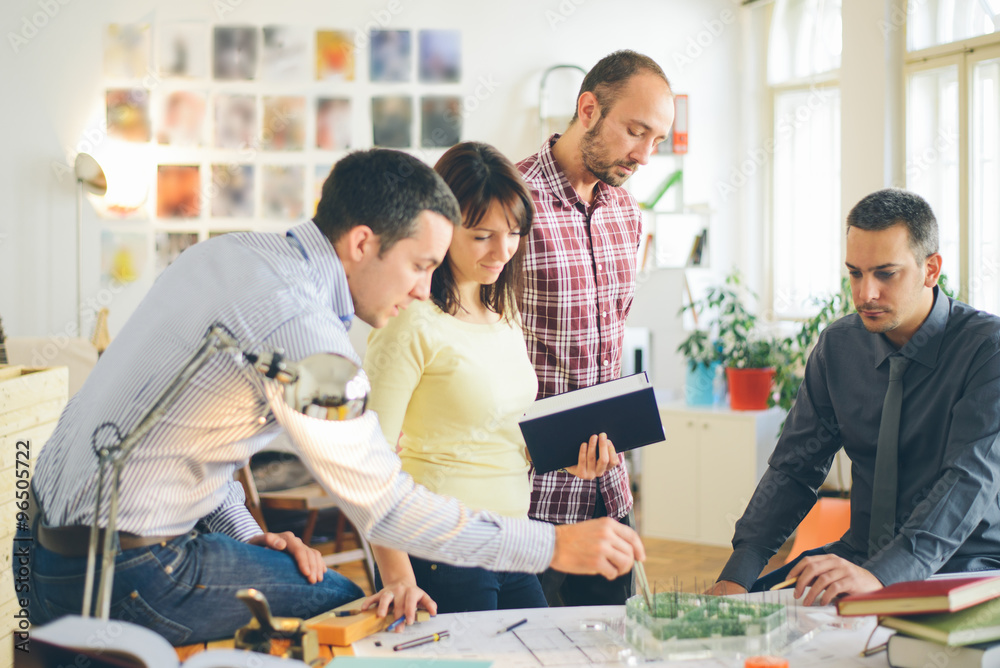 Start up business. Group of young architect at office Start up business. Group of young architect at office