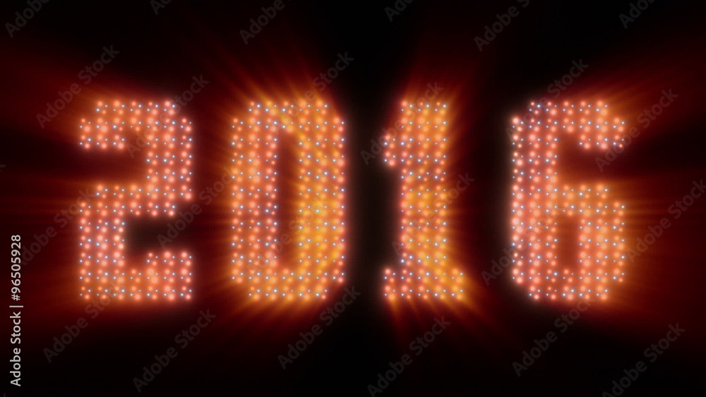 Happy New Year, animated 2016 sign, shine Happy New Year, animated 2016 sign, shine