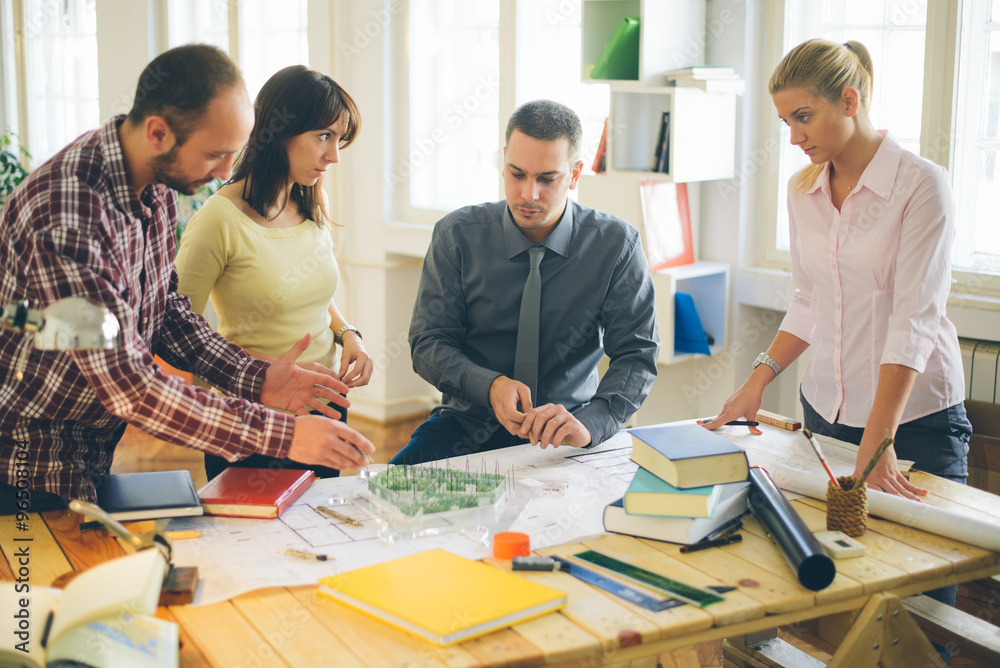 Start up business. Group of young architect at office Start up business. Group of young architect at office