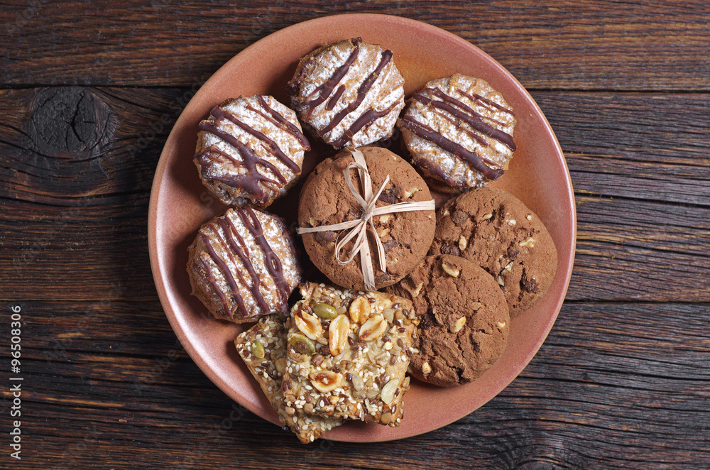 Plate with different cookies Plate with different cookies