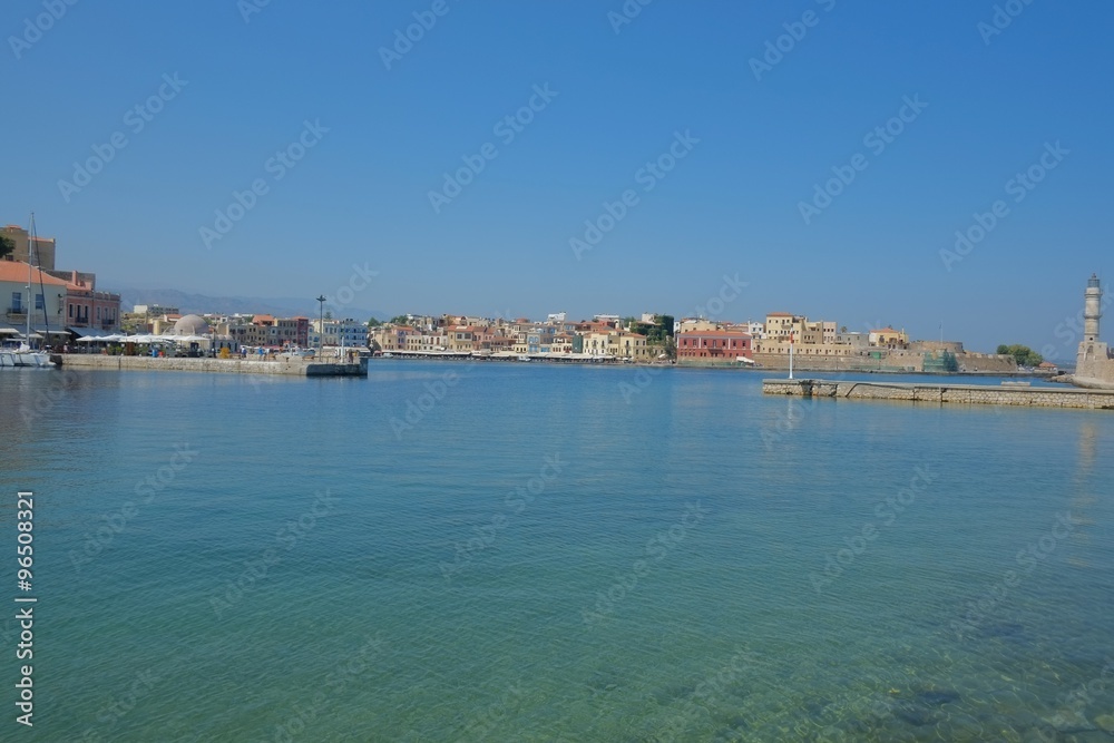 Fototapeta premium View of the Venetian port of Chania