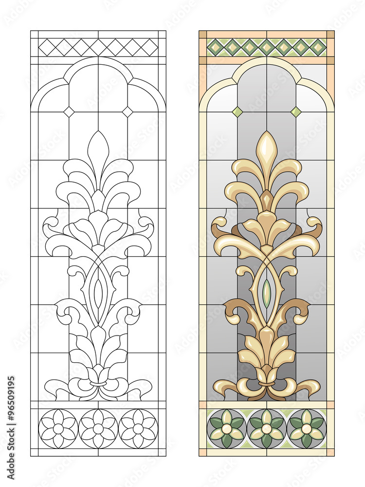 Obraz premium Stained glass panel with fusing elements