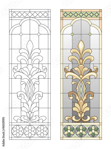 Stained glass panel with fusing elements
