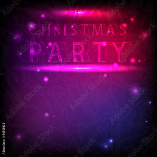 The inscription Christmas party in neon style