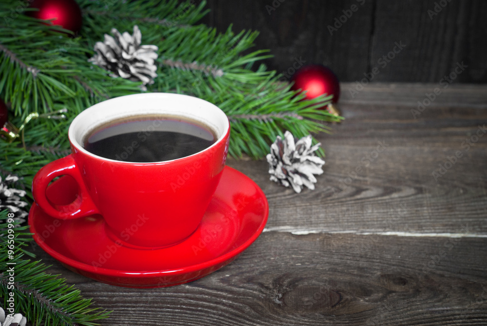 Hot coffee in a red cup Hot coffee in a red cup