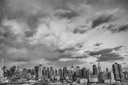 Midtown Manhattan cityscape bw