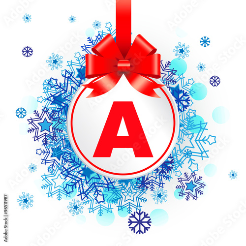 Christmas Paper Baubles Red Ribbon Snowflakes
