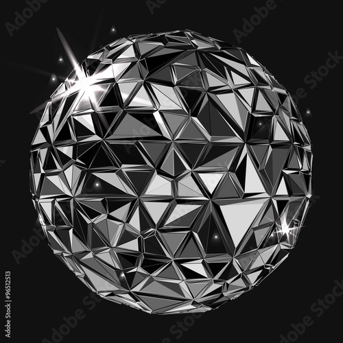 Geometric Black polygonal ball. 