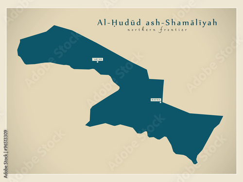 Modern Map - Al-Hudud ash-Shamaliyah SA