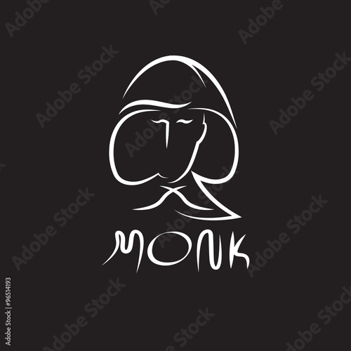 monk face outline illustration