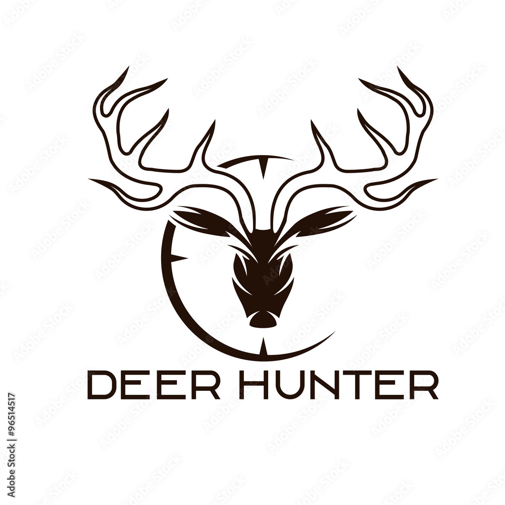 Fototapeta premium deer hunter vector design template