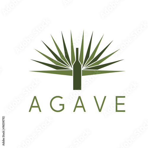 agave and bottle vector design template