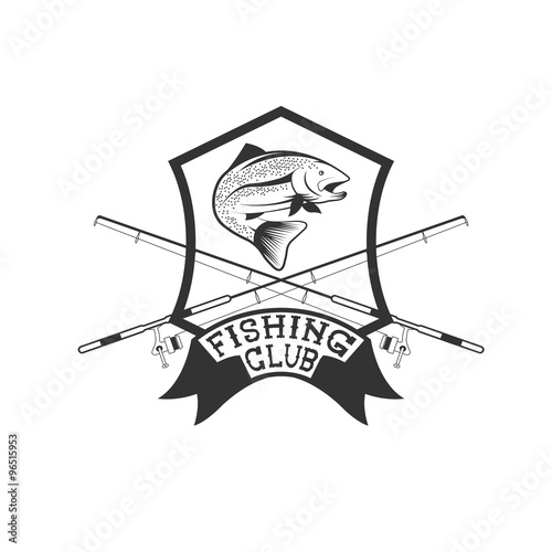 fishing club crest with trout