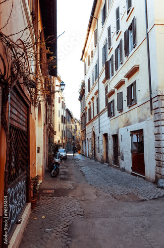Beautiful street view of old town in Rome, ITALY © ilolab