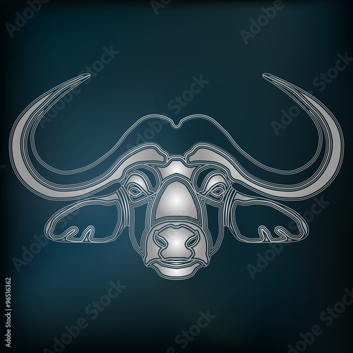 Silver bull portrait, zodiac Taurus sign