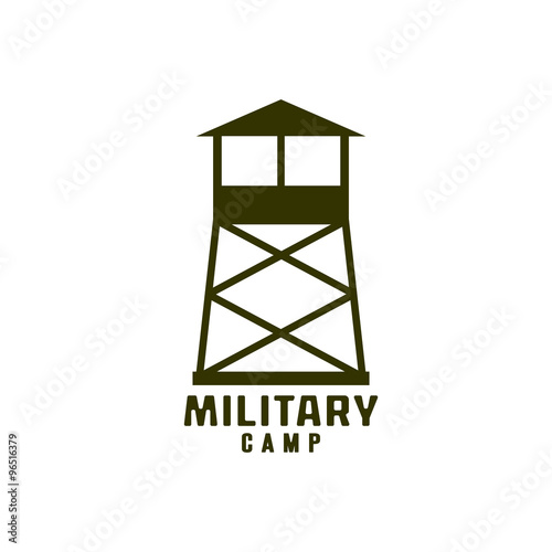 Watchtower of military camp icon