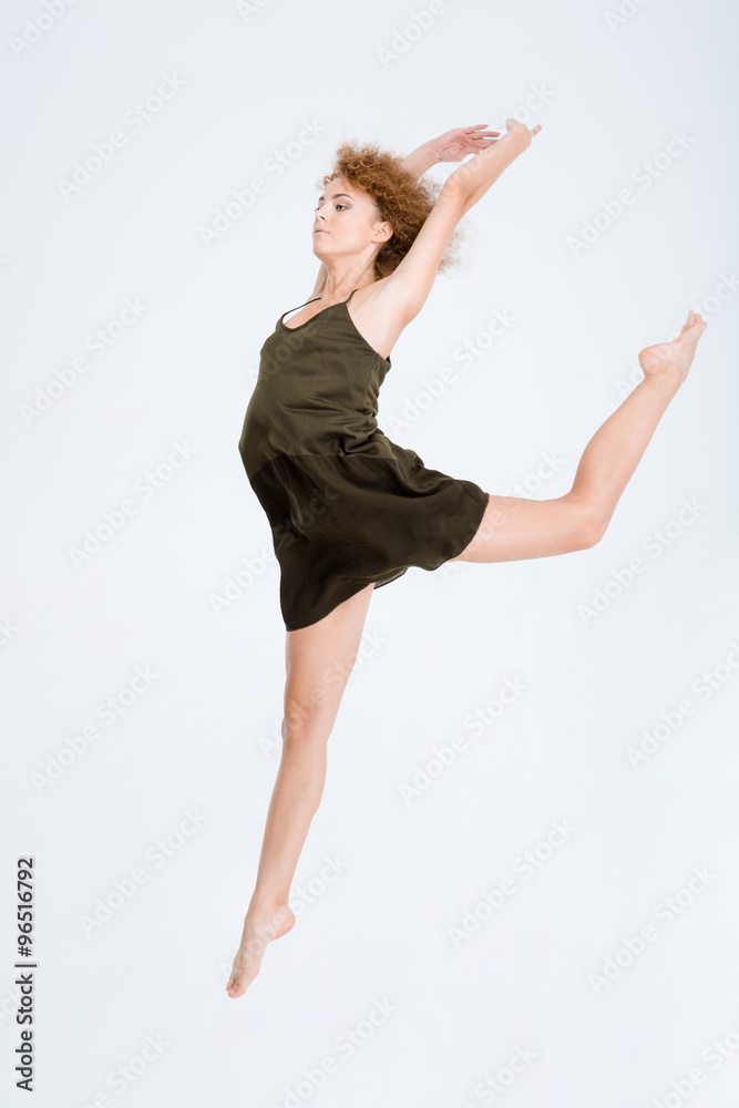 Woman dancing isolated on a white background Woman dancing isolated on a white background