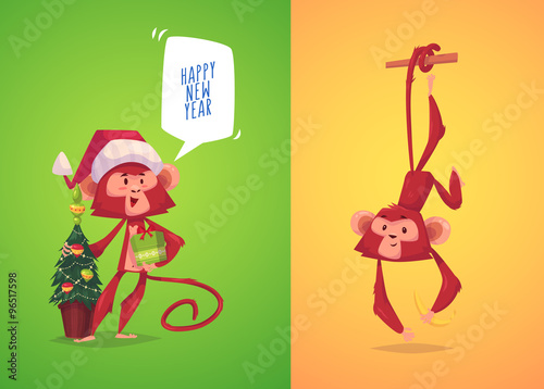 Illustraiton of comical monkey series
