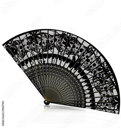black lace fan