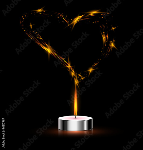 heart and candle
