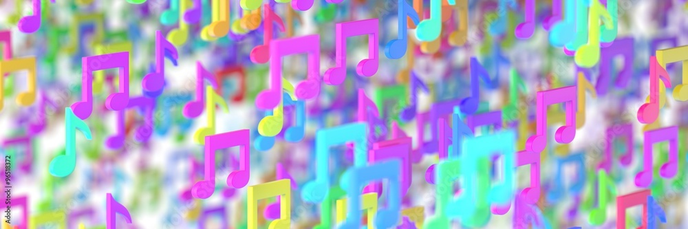 Many musical notes, 3d illustration Many musical notes, 3d illustration