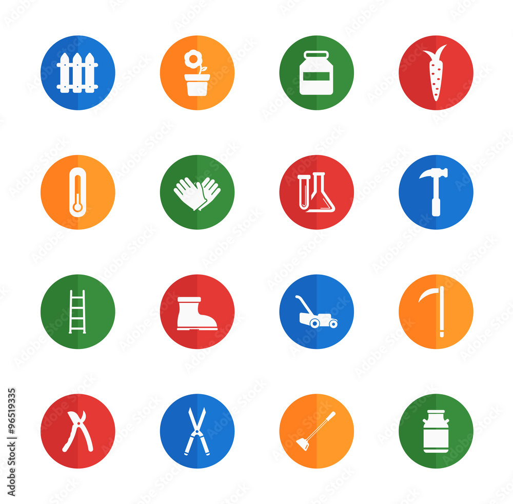 Garden tools simply icons Garden tools simply icons
