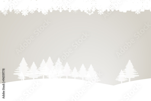 Winter trees on light background