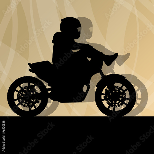 Motorcycle performance extreme stunt driver man vector backgroun