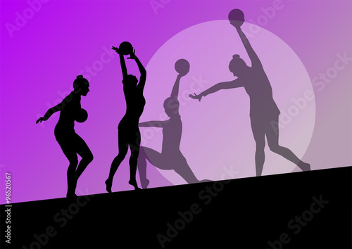 Rhythmic gymnast woman with ball vector abstract background © kstudija