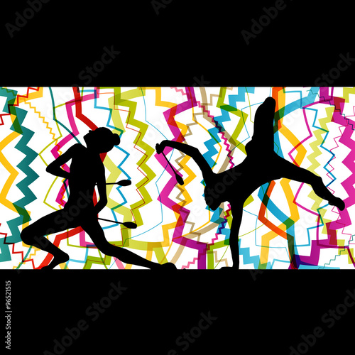 Female woman modern rhythmic gymnastics art with Indian clubs ve