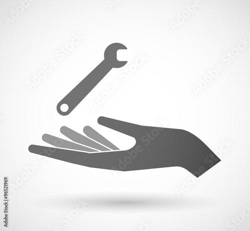 Isolated vector hand giving a spanner