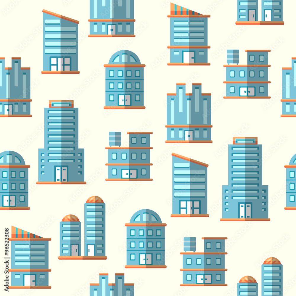 Fototapeta premium Vector building seamless pattern background