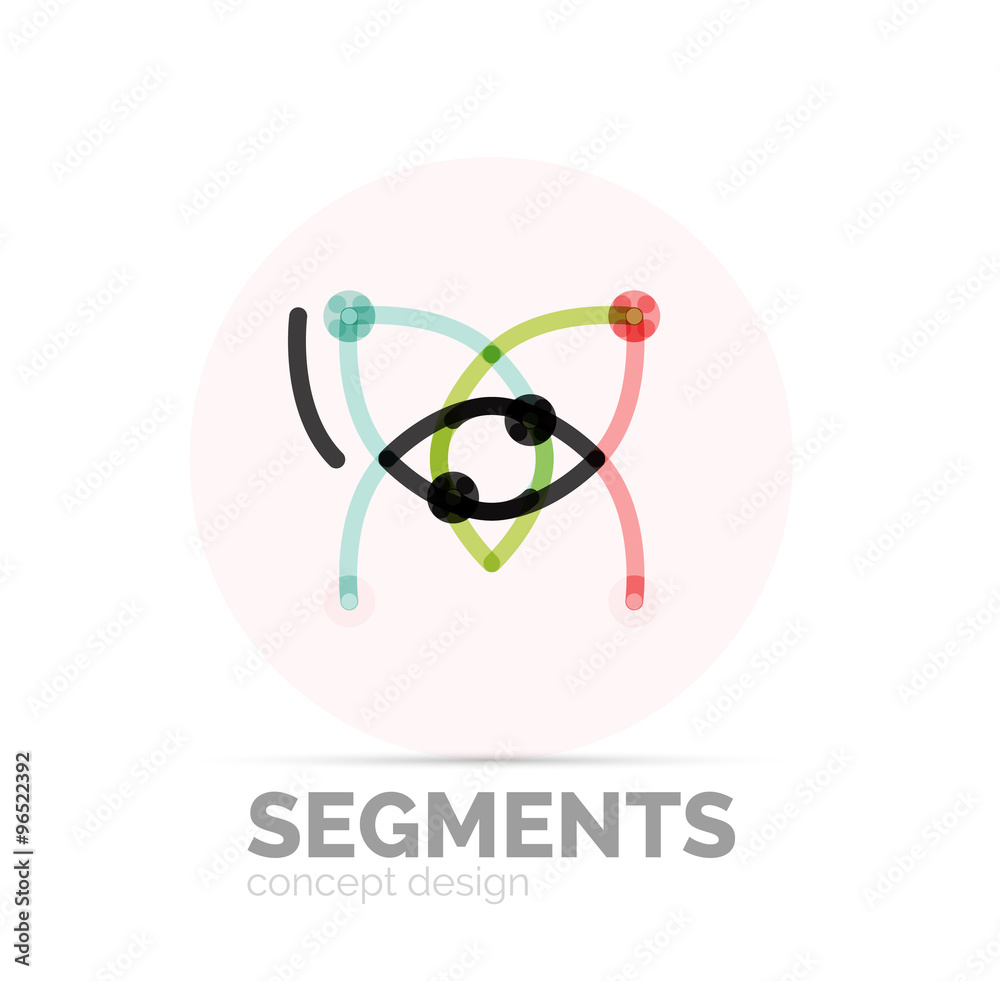 Abstract geometric linear hipster floral icon, frame design, flat style Abstract geometric linear hipster floral icon, frame design, flat style