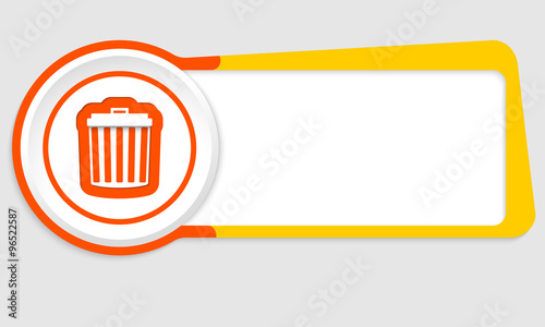 Vector abstract button for your text and trashcan