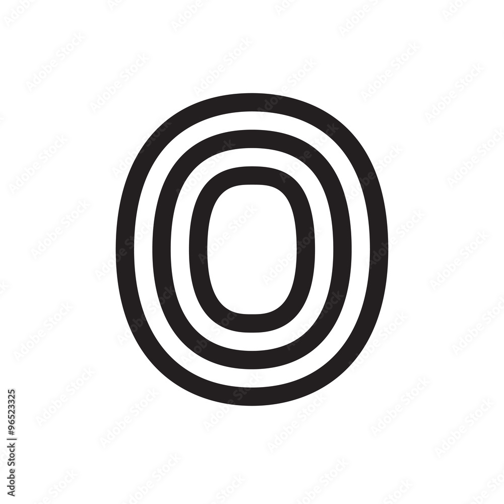 O letter formed by parallel lines. O letter formed by parallel lines.