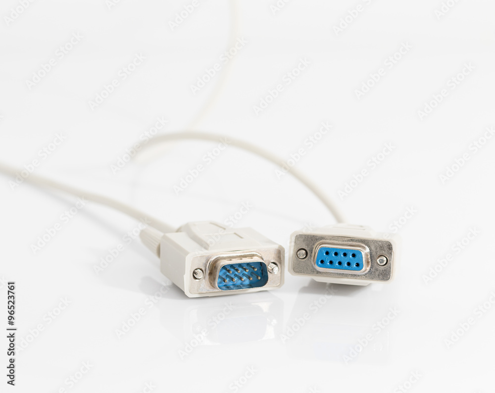 VGA cables connector with white cord VGA cables connector with white cord