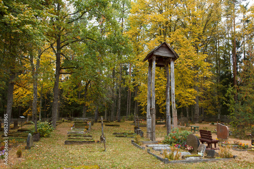 Autumn in graveyard