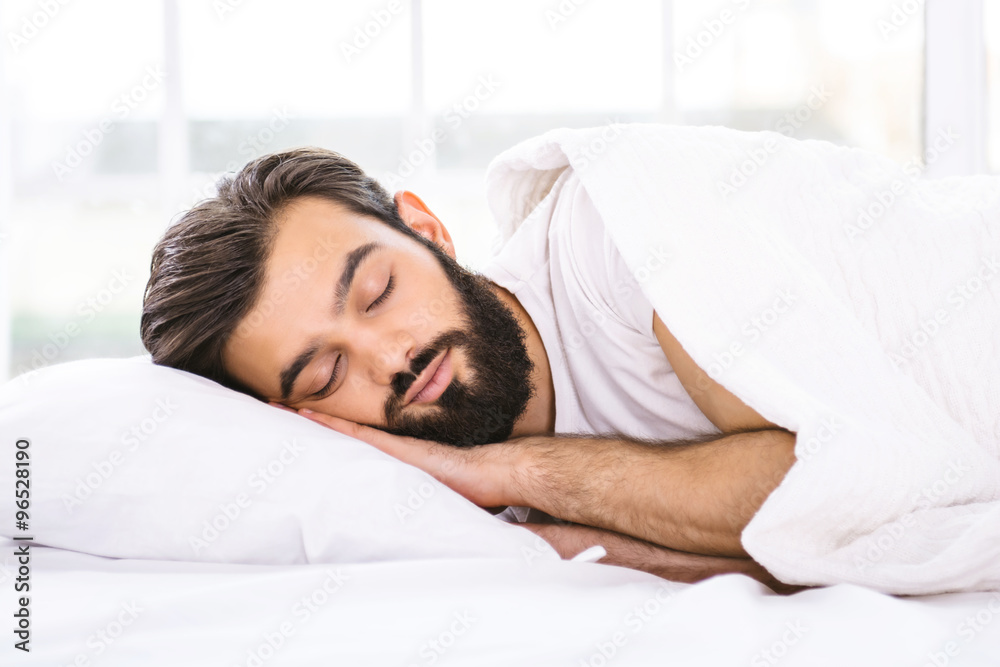 Sleepy young man in the morning Sleepy young man in the morning