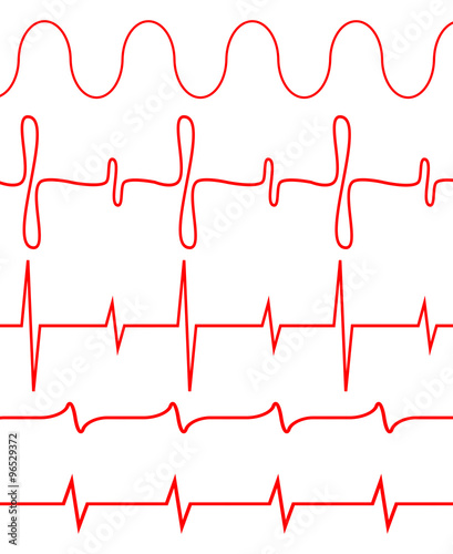 Seamless set of lines heartbeat