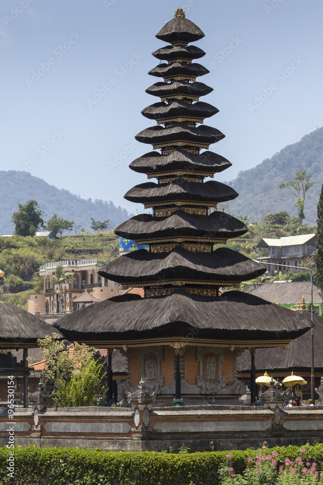 famous temple at beratan lake, Bali, Indonesia famous temple at beratan lake, Bali, Indonesia