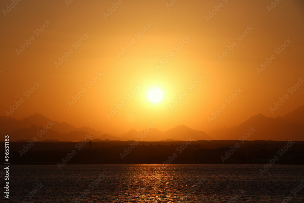 the red sea sunset